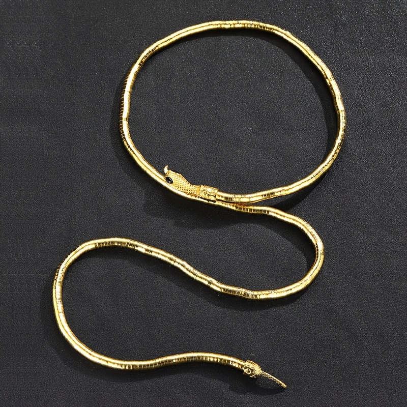 Gothic Snake Necklace Long Chunky Snake Wrap Collar For Women Girls